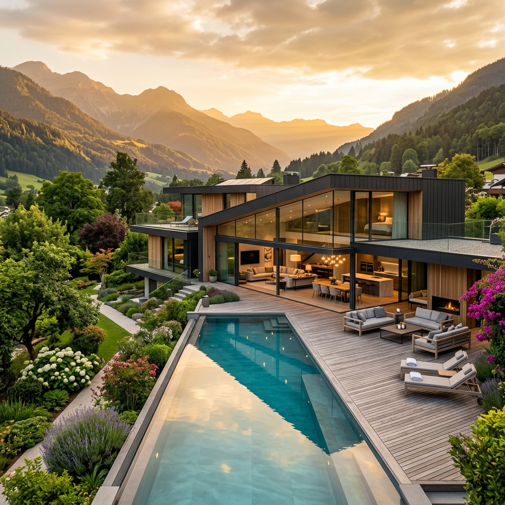 Luxury Villa with Pool and Mountain View